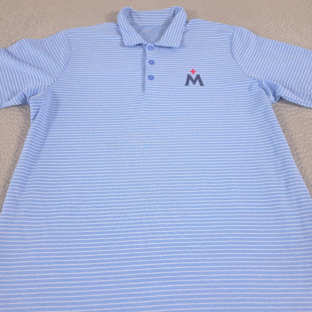 Antigua Polo Shirt Mens L Esteem Heather Mini Stripes Minnesota Twins MLB Golf